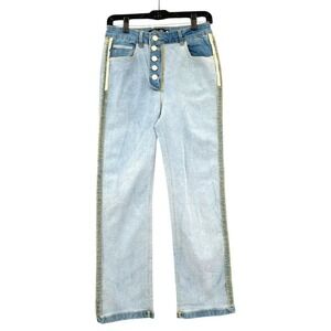 Blue Age Denim Collection Jeans Women's Size 7 Light Wash Button Fly Reverse
